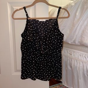 Black polka dotted top